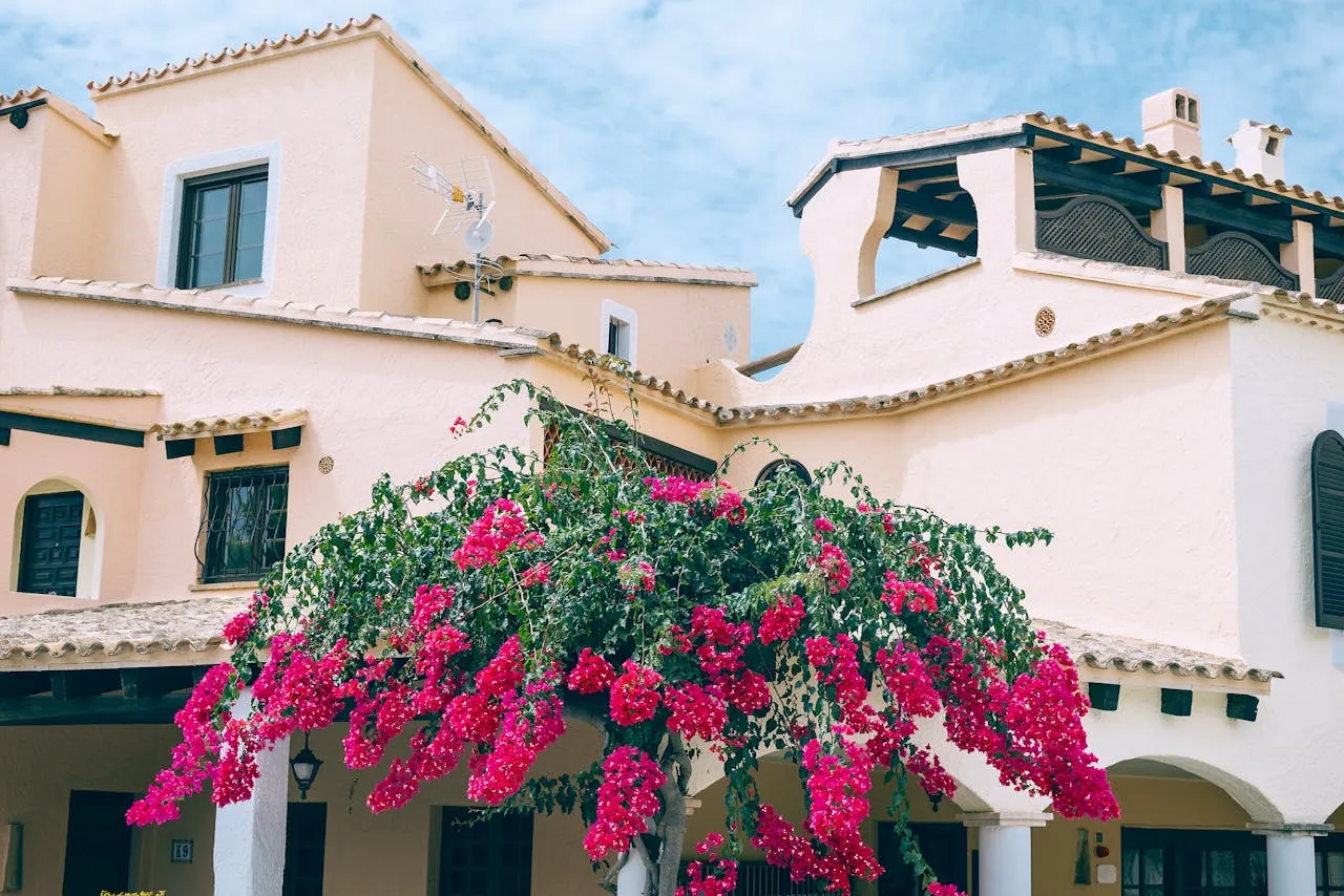 Traditional stone house facade with Mediterranean character