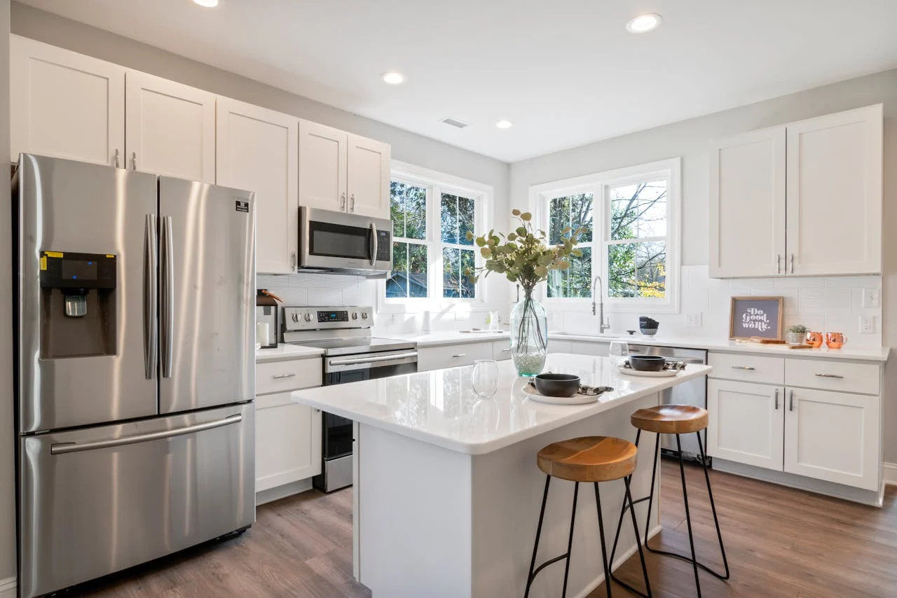 Upgraded hotel room with new fixtures and finishes